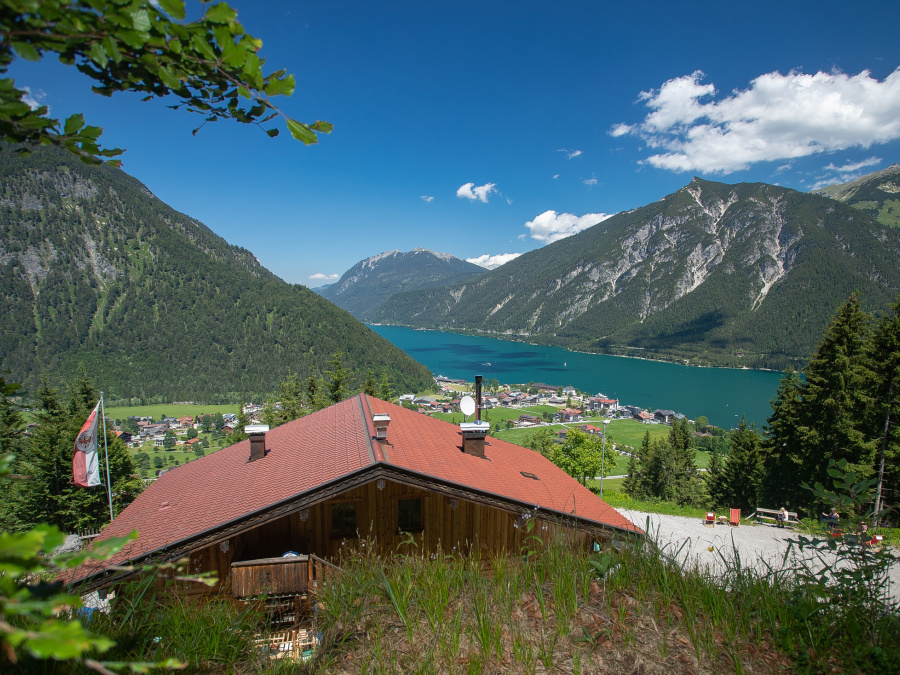 Ausblick Rodlhütte Pertisau im Sommer